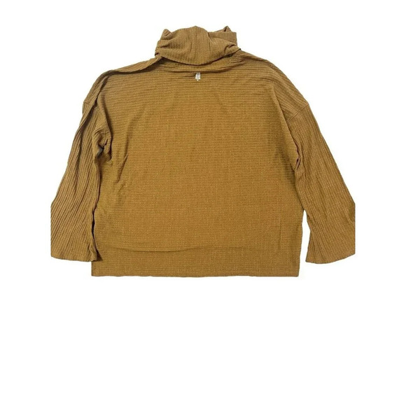 FREE PEOPLE Movement Cant Handle This Medium Ribbed Bell Sleeve Turtleneck Boho - Picture 6 of 10